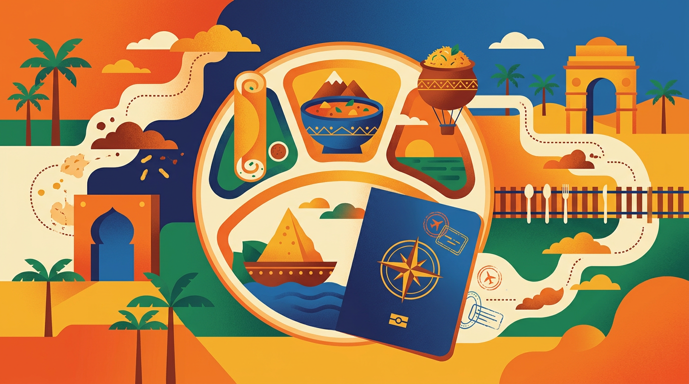 The Plate is the Passport: How Food is Redefining Indian Travel in 2026 — JustFinds Lifestyle illustration
