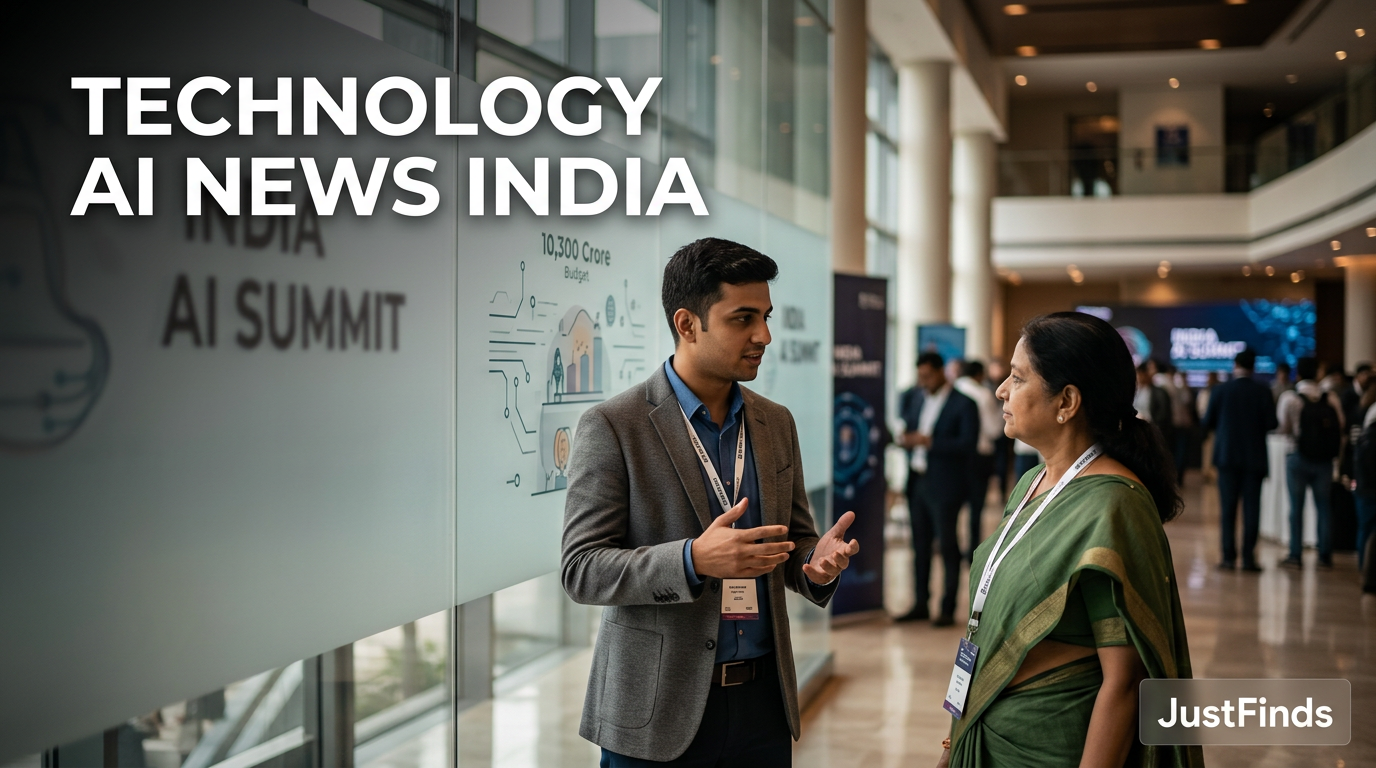Technology and AI News India: 10,300 करोड़ का बजट और दिल्ली की समिट, क्या बदलेगी आपकी ज़िंदगी? — JustFinds Technology cover